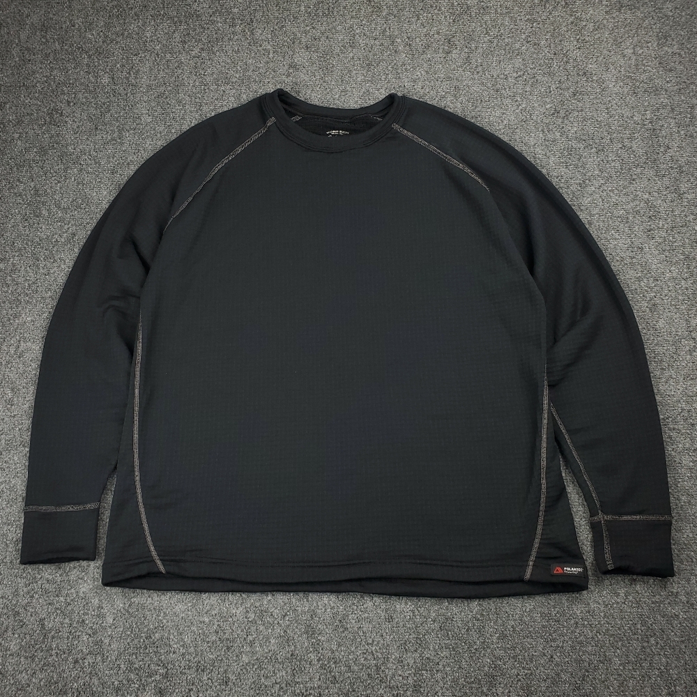 Cabelas Thermal Base Layer Shirt XL Polartec Power Dry Grid Fleece Hunting Black